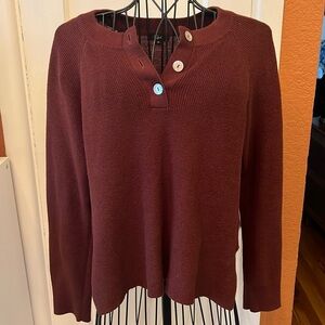 Rails Piper Cotton-Cashmere Henley Sweater-Size XS